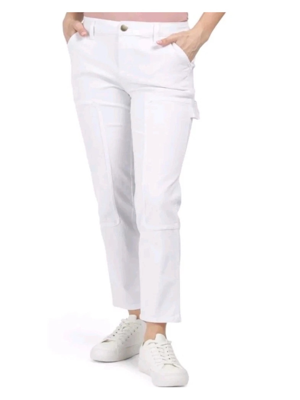 1822 Denim Cream Carpenter Ankle Straight-Leg Pants 8